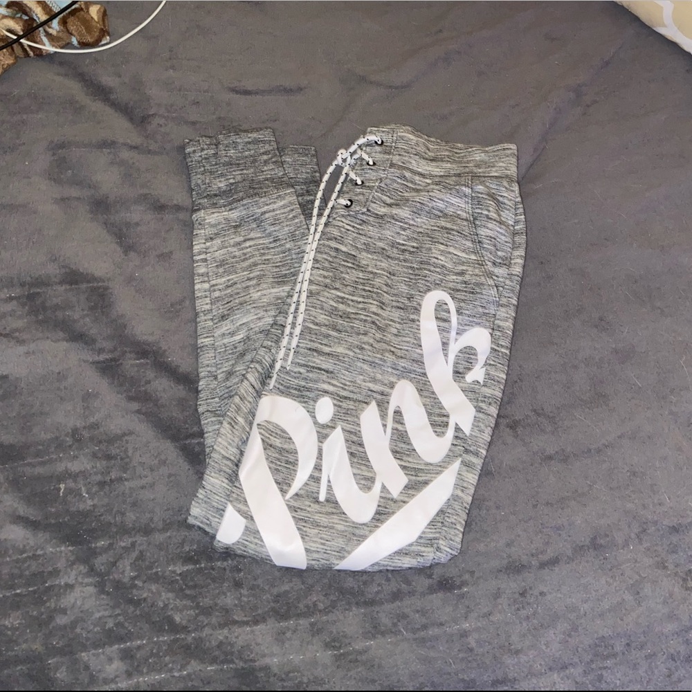 PINK VS grey joggers (xs)
